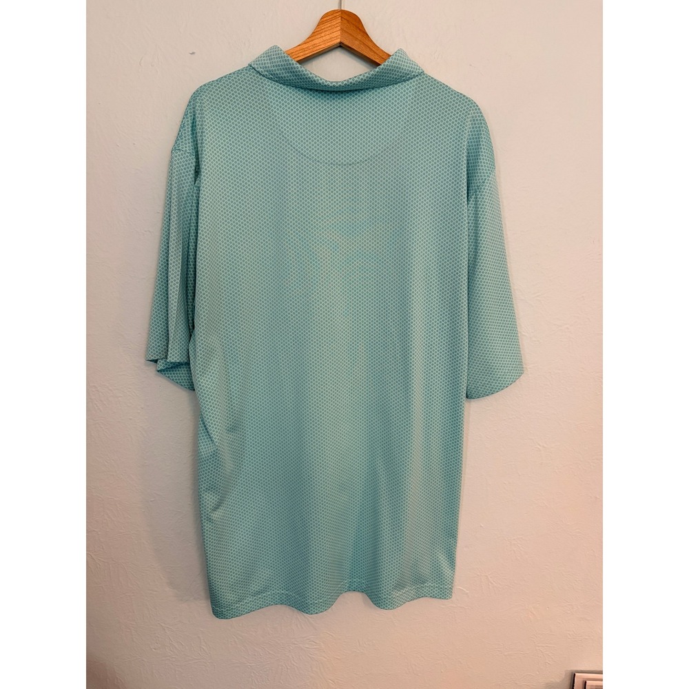 Donald Ross Golf Polo XL Blue Geo Print Performance Shirt DJR 1872 Logo Preppy - Picture 9 of 10